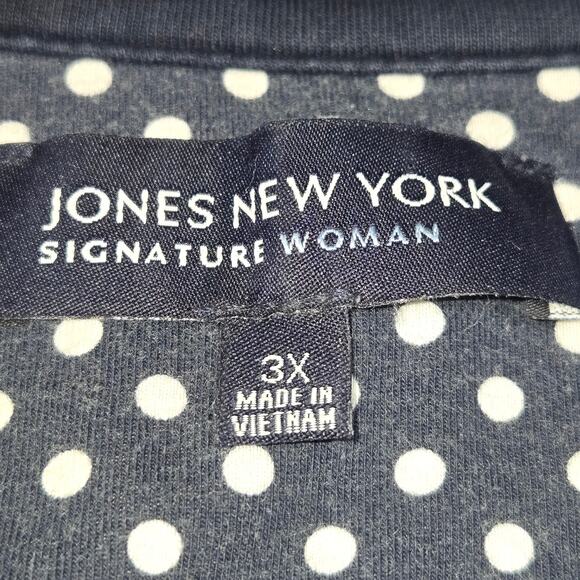 Jones New York Signature Woman 3X Snap Front Lightweight Jacket Polka Dot Casual - Picture 2 of 11